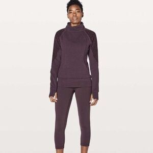 Lululemon Floral Flock Pullover Sweatshirt Red Black Cherry Size 6 Classic